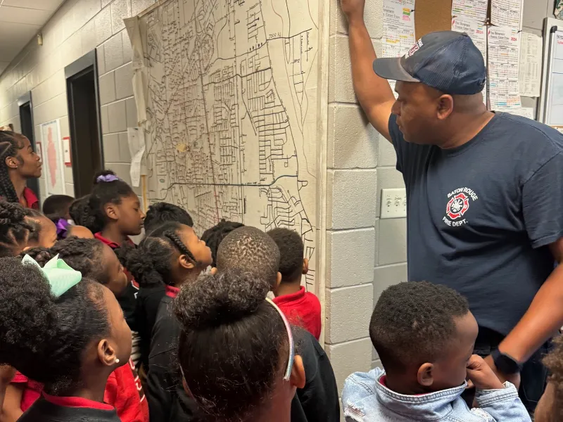 showing children map at station 13 brfd 1